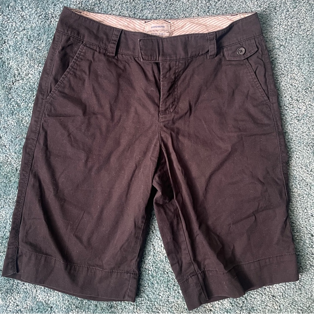 Black Dockers Midrise Curvy 4 Shorts